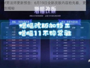 dnf男法师更新预告：6月19日全新改版内容抢先看，更新时刻揭秘