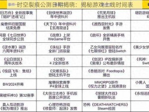 时空裂痕公测日期揭晓：揭秘游戏上线时间表