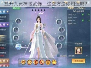 提升九灵神域武饰，这些方法你知道吗？