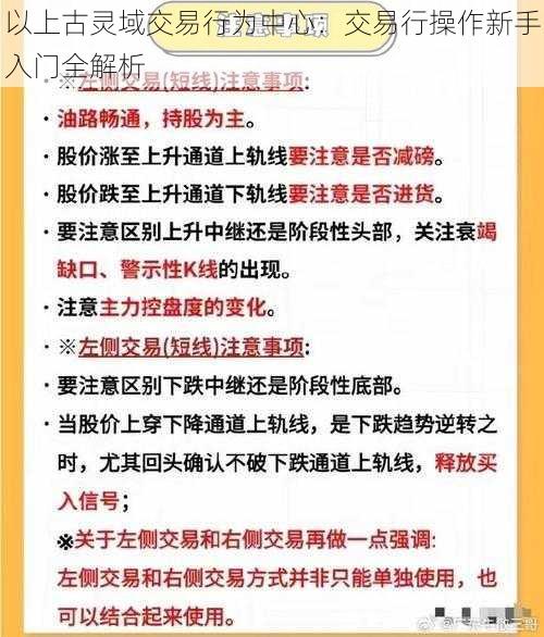 以上古灵域交易行为中心：交易行操作新手入门全解析