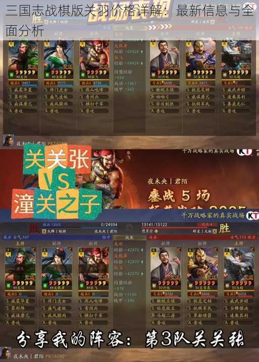 三国志战棋版关羽价格详解：最新信息与全面分析