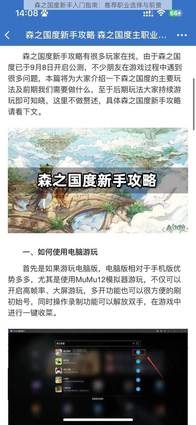 森之国度新手入门指南：推荐职业选择与前景