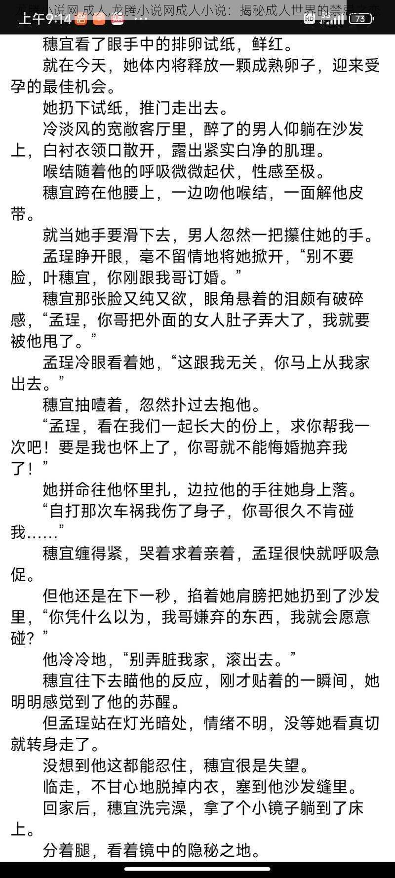 龙腾小说网 成人,龙腾小说网成人小说：揭秘成人世界的禁忌之恋