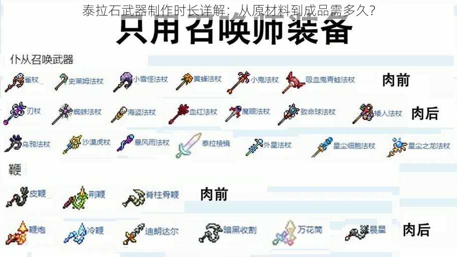 泰拉石武器制作时长详解：从原材料到成品需多久？