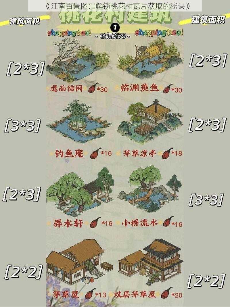 《江南百景图：解锁桃花村瓦片获取的秘诀》