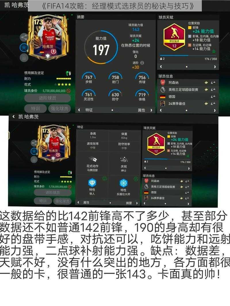 《FIFA14攻略：经理模式选球员的秘诀与技巧》