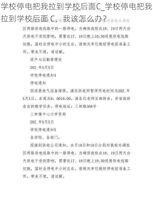 学校停电把我拉到学校后面C_学校停电把我拉到学校后面 C，我该怎么办？