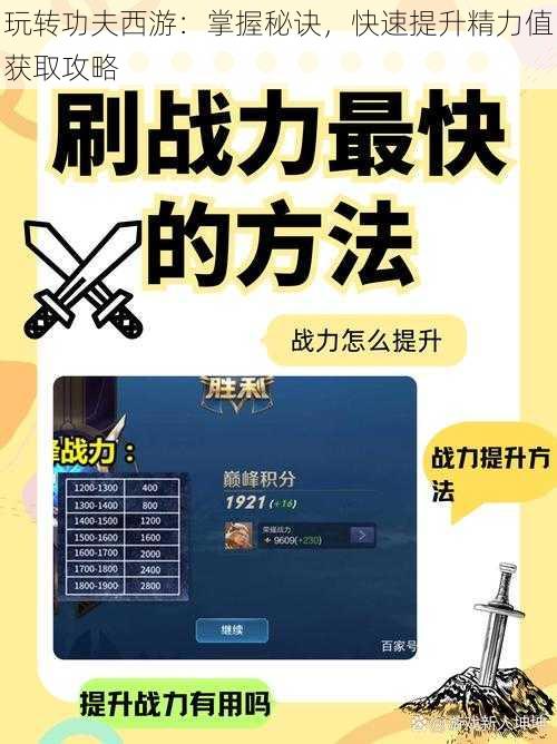 玩转功夫西游：掌握秘诀，快速提升精力值获取攻略