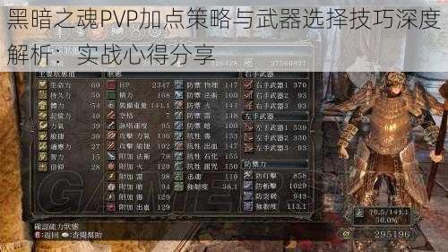 黑暗之魂PVP加点策略与武器选择技巧深度解析：实战心得分享