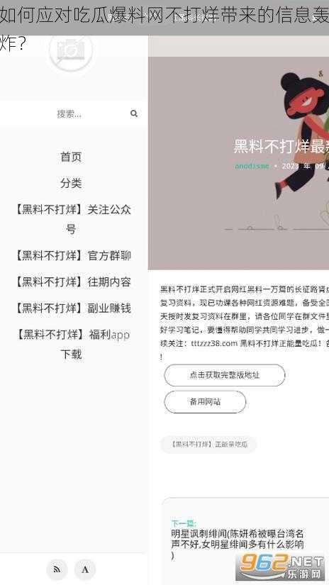 如何应对吃瓜爆料网不打烊带来的信息轰炸？