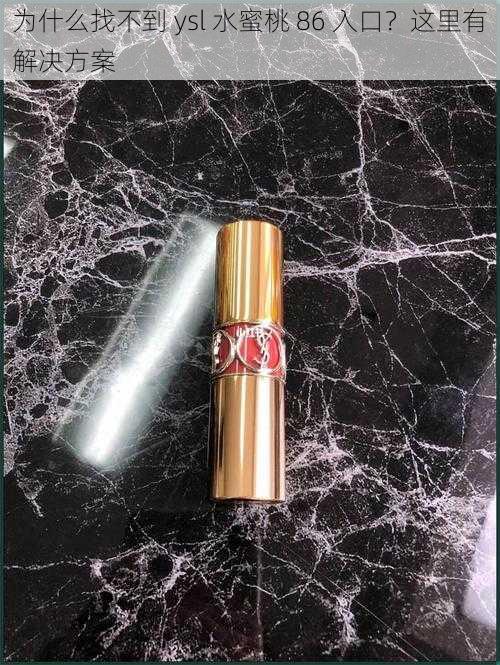 为什么找不到 ysl 水蜜桃 86 入口？这里有解决方案