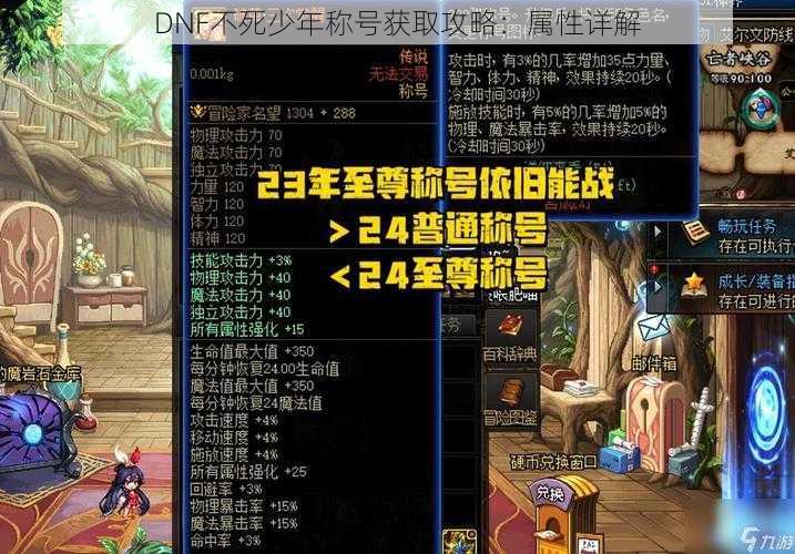 DNF不死少年称号获取攻略：属性详解