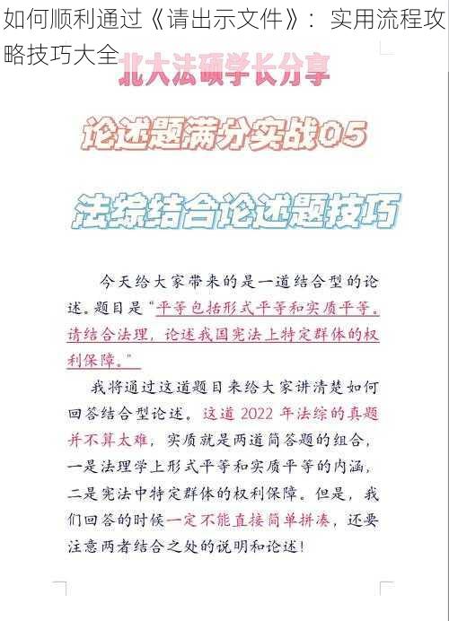 如何顺利通过《请出示文件》：实用流程攻略技巧大全