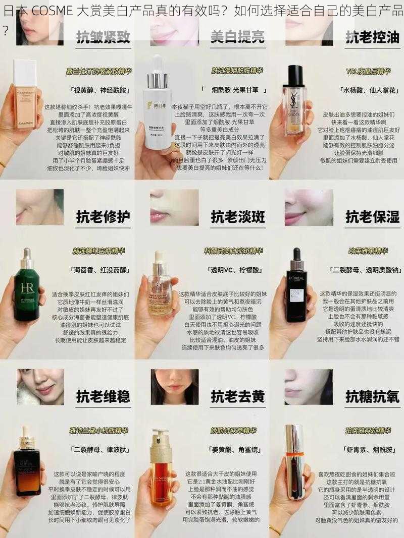 日本 COSME 大赏美白产品真的有效吗？如何选择适合自己的美白产品？