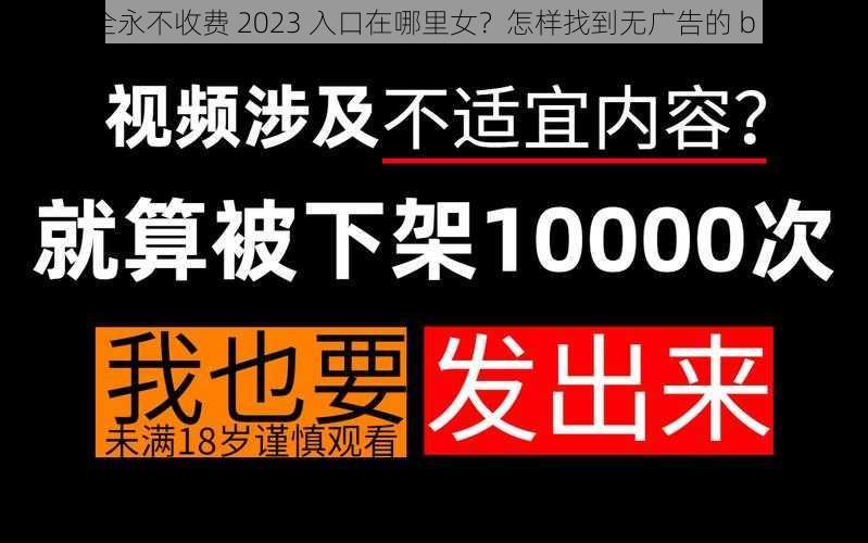 b 站大全永不收费 2023 入口在哪里女？怎样找到无广告的 b 站资源？