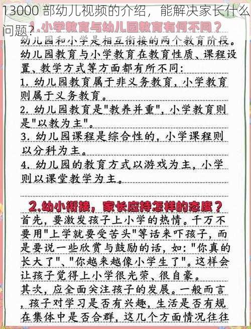 13000 部幼儿视频的介绍，能解决家长什么问题？