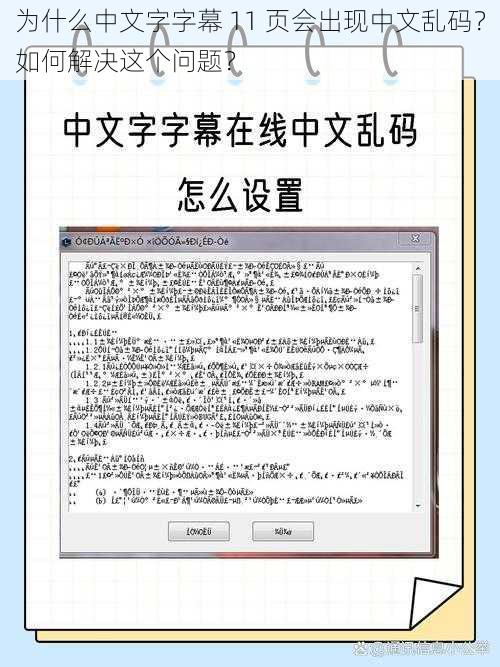 为什么中文字字幕 11 页会出现中文乱码？如何解决这个问题？