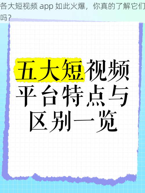 各大短视频 app 如此火爆，你真的了解它们吗？