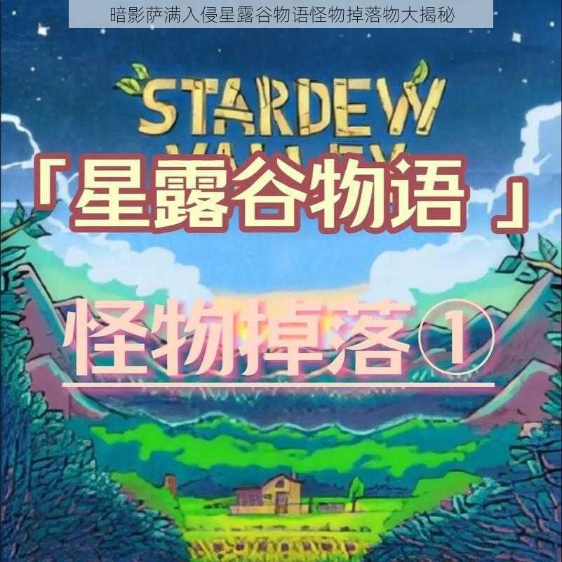 暗影萨满入侵星露谷物语怪物掉落物大揭秘