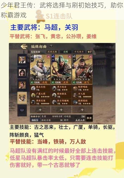 少年君王传：武将选择与刷初始技巧，助你称霸游戏